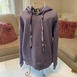 purple/blue hoodie with tie dye strings